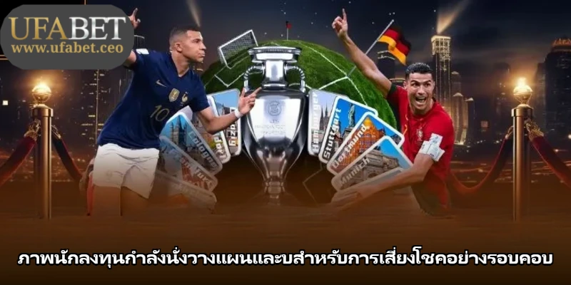 ภาพนักลงทุนกำลังนั่งวางแผนและบสำหรับการเสี่ยงโชคอย่างรอบคอบ