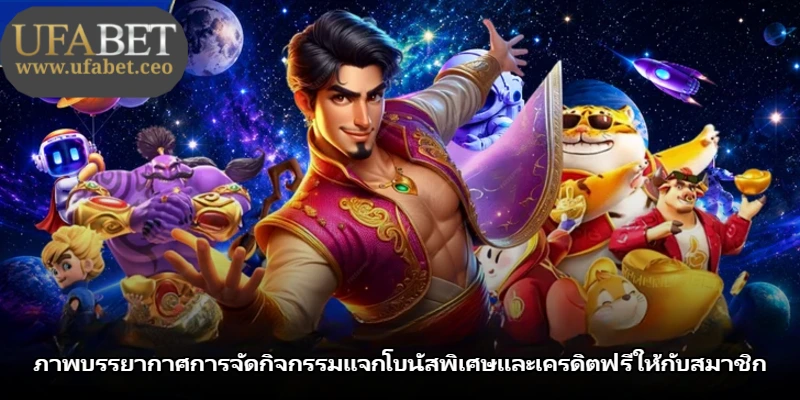 ภาพบรรยากาศการจัดกิจกรรมแจกโบนัสพิเศษและเครดิตฟรีให้กับสมาชิก