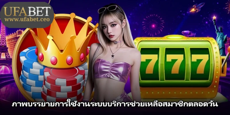ภาพบรรยายการใช้งานระบบบริการช่วยเหลือสมาชิกตลอดวัน