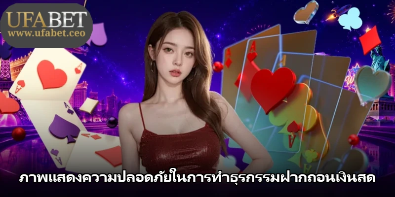 ภาพแสดงความปลอดภัยในการทำธุรกรรมฝากถอนเงินสด